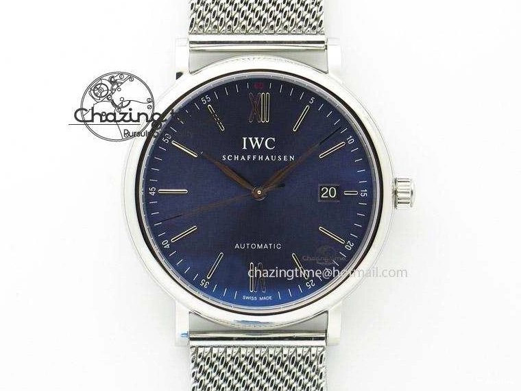 MIROTIME 0414 Portofino SCHAFFHAUSEN SS MKF 1:1 Best Edition Blue Dial On Mesh Bracelet A Versatile 7338
